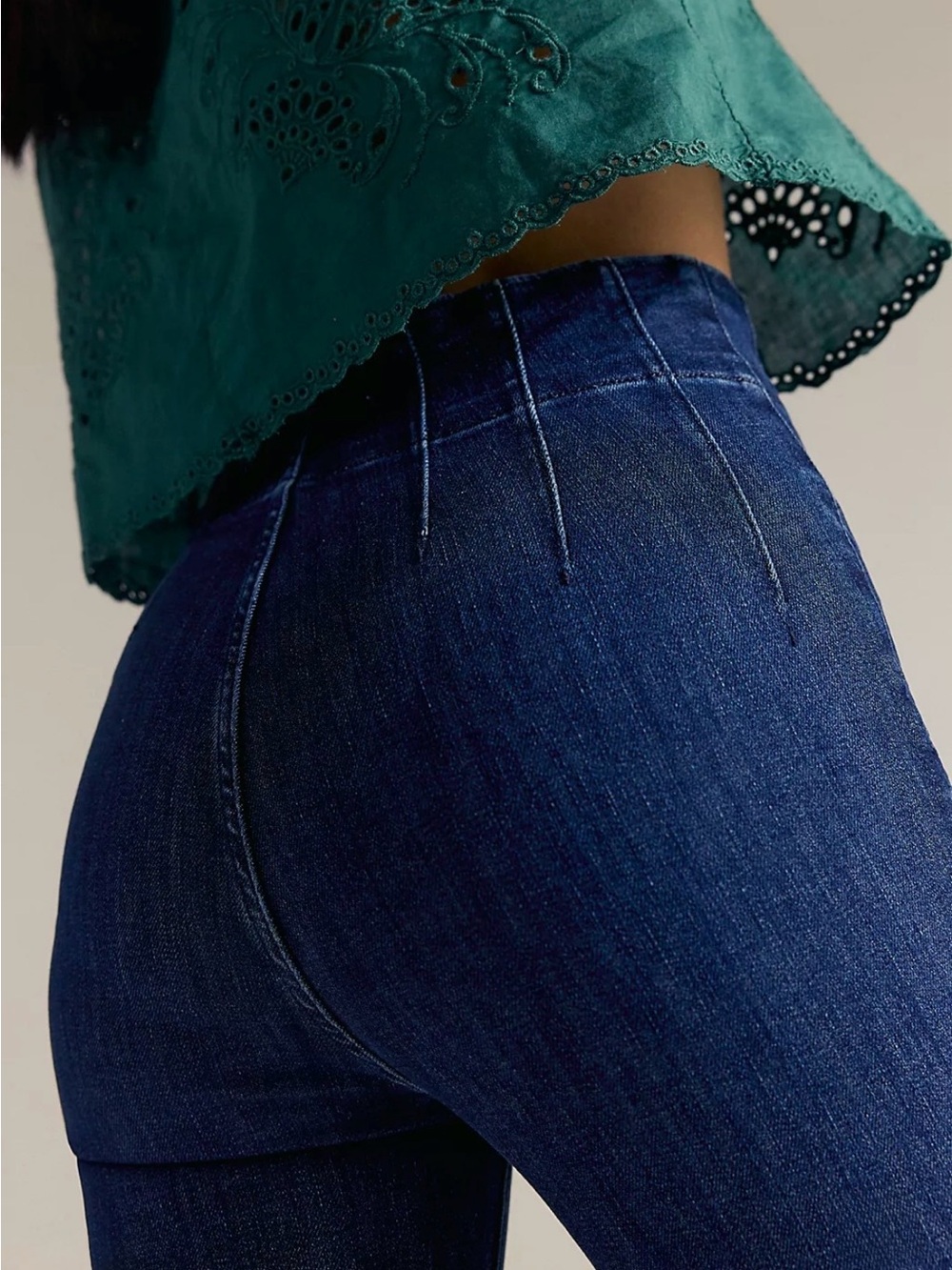 Free People We the Free Jayde Flare Jeans in Night Sky Size 32 High Rise Stretch